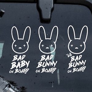 Bad Bunny Baby on Board Window Bumper Sticker Decal