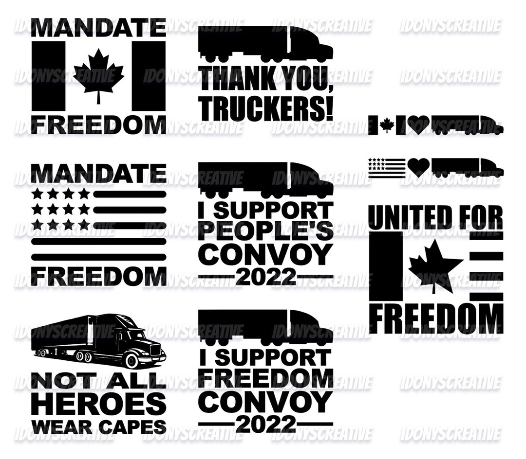 Freedom Convoy 2022 Decal Mandate Freedom Thank a Trucker Thank You