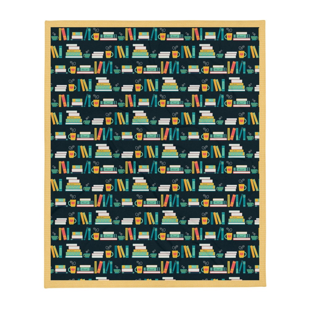 Bookish Blanket/Book Stacks Throw Blanket//Book Lover/Book Etsy