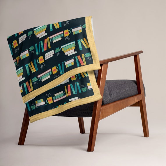 Bookish Blanket/book Stacks Throw Blanket//book Lover/book Etsy