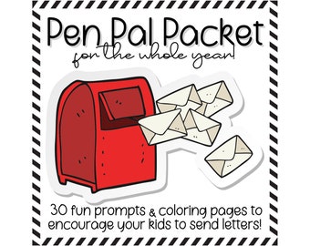 Pen Pal Packet Writing Prompts and Coloring Pages