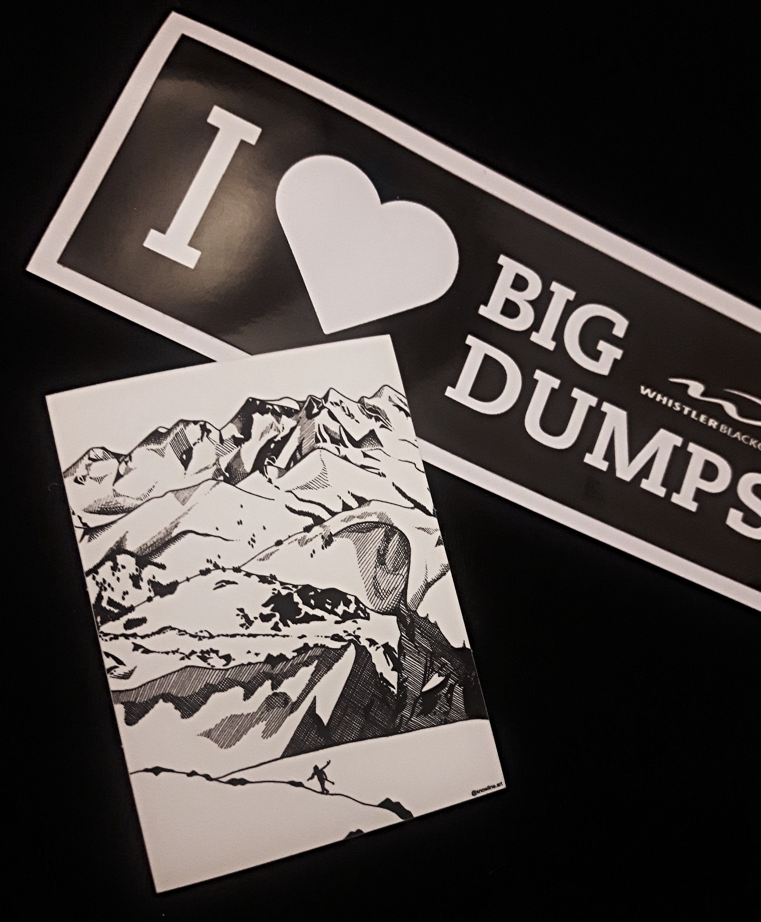 Matte Sticker - Backcountry Mountains in Whistler BC - Pen and Ink ...