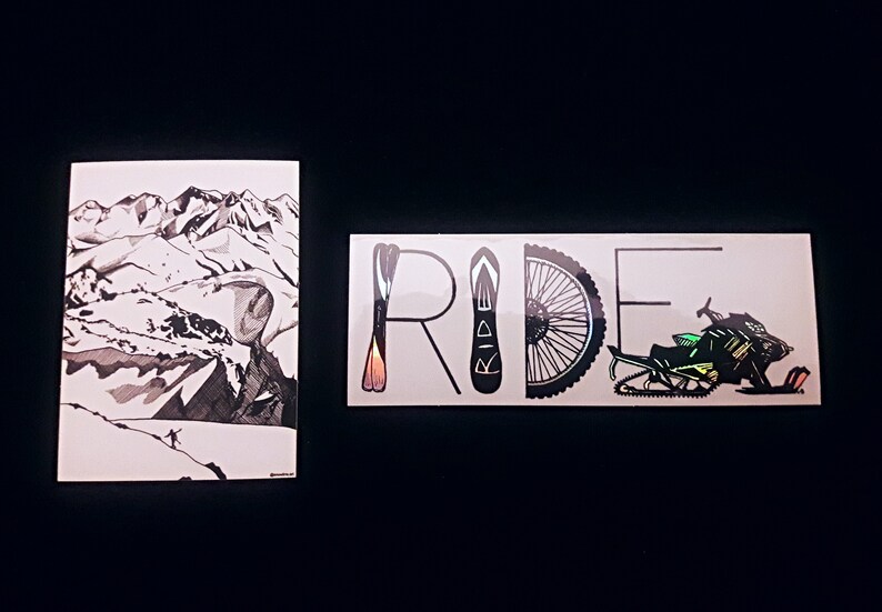 Matte Sticker - Backcountry Mountains in Whistler BC - Pen and Ink ...
