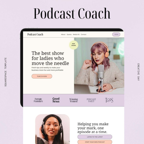 Squarespace Template for Podcasting Etsy