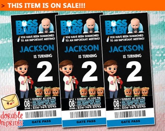 10% ON SALE, Boss Baby Ticket Invitation, Boss Baby Invite, Boss Baby Invitation, Boss Baby Party Ticket, Digital Pass, Invitation Ticket