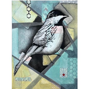Art Print- Chickadee-bird art print, colorful art print, wall art, colorful wall decor, gift for bird lover, unique wall decor, birder gifts