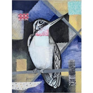 Art Print-Hummingbird-bird art print, wall art, colorful wall art, bird wall art, gift for bird lover, gift for birder, bird illustration