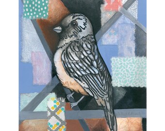 Bird Art Print: Colorful Whimsical Wall Decor