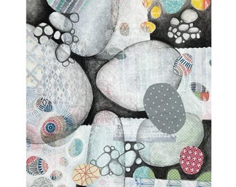 Art Print titled Underfoot: Colorful Abstract Wall Decor about Stones