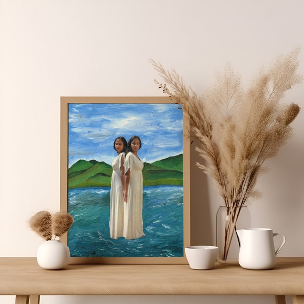 Twinless Art Digital Print: Divine Stillness Day, Twin Loss, Identity, Grief, Grieving, Identical, Gemelas, Mellizas, Idéntica.