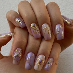 Cat Eye Press On Nails: Custom Gel Faux Acrylic Nails