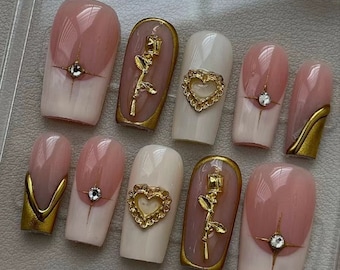 3D nails\Gift Nails \custom press on nails\hand made Press on Nails\Faux Acrylic Nails\Gel Nails\Press on Nails