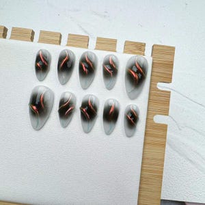 Handmade Press On Nails: Custom Gel Faux Acrylic Nails