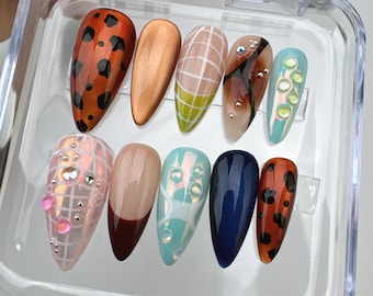 Handmade Cat Eye Press On Nails: gift nails