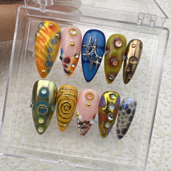 Handmade Gel Press On Nails: Custom Faux Acrylic Nails