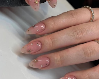 Starlight nails\Gift Nails \custom press on nails\hand made Press on Nails\Faux Acrylic Nails\Gel Nails\Press on Nails