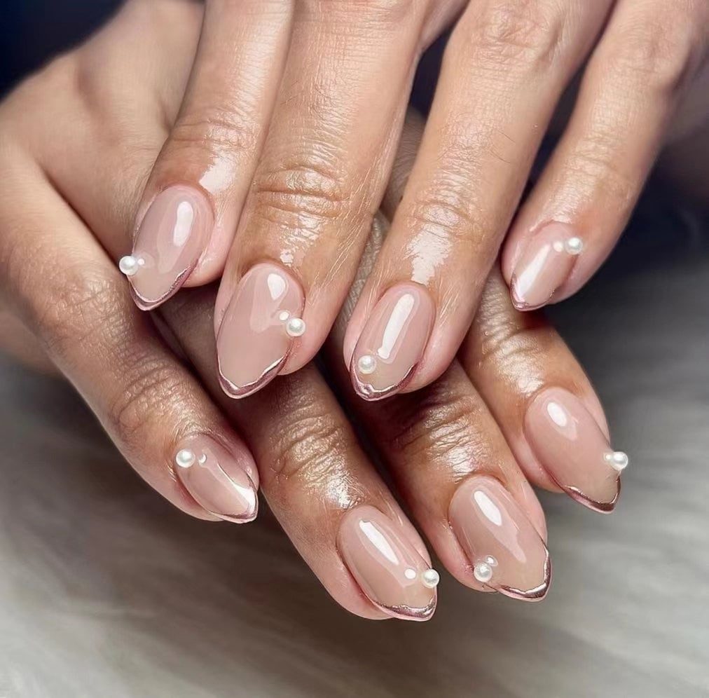 Hand drawn French nails\Gift Nails \custom press on nails\hand made Press on Nails\Faux Acrylic Nails\Gel Nails\Press on Nails