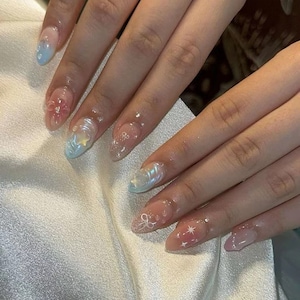 Handmade Press On Nails: Custom Gel Faux Acrylic Nails