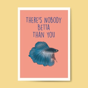 Betta / tropischer Fisch / Aquarium / Grußkarte / Vatertag / Valentinstag / Aquarium