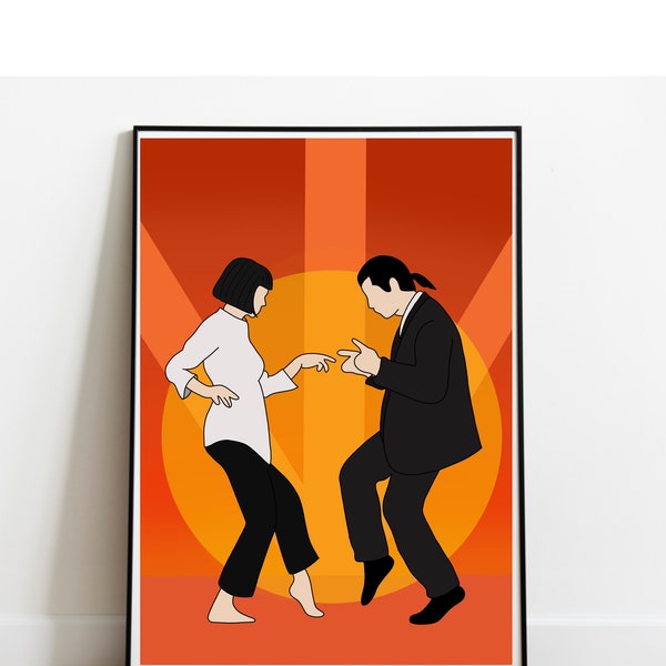 Pulp Fiction Music Poster, Pop Culture Iconic Print, Gift for Her, Fun Pop Art Wall Art, Dancing Gift, Film Poster, Dance Move
