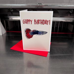 Guppy / joyeux anniversaire / carte / cadeau / aquarium / aquarium / pisciculture / carte d'anniversaire / carte de voeux