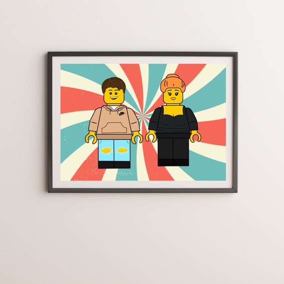 Personalised custom lego character print / gift / customised / cartoon / characature / lego / lego gifts