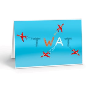 Rode pijlen / luchtmacht / vliegtuigen / verjaardag / kaart / jubileum / gelegenheidskaart / Royal Air Force / onbeleefde kaarten / grappige kaarten / grapkaarten