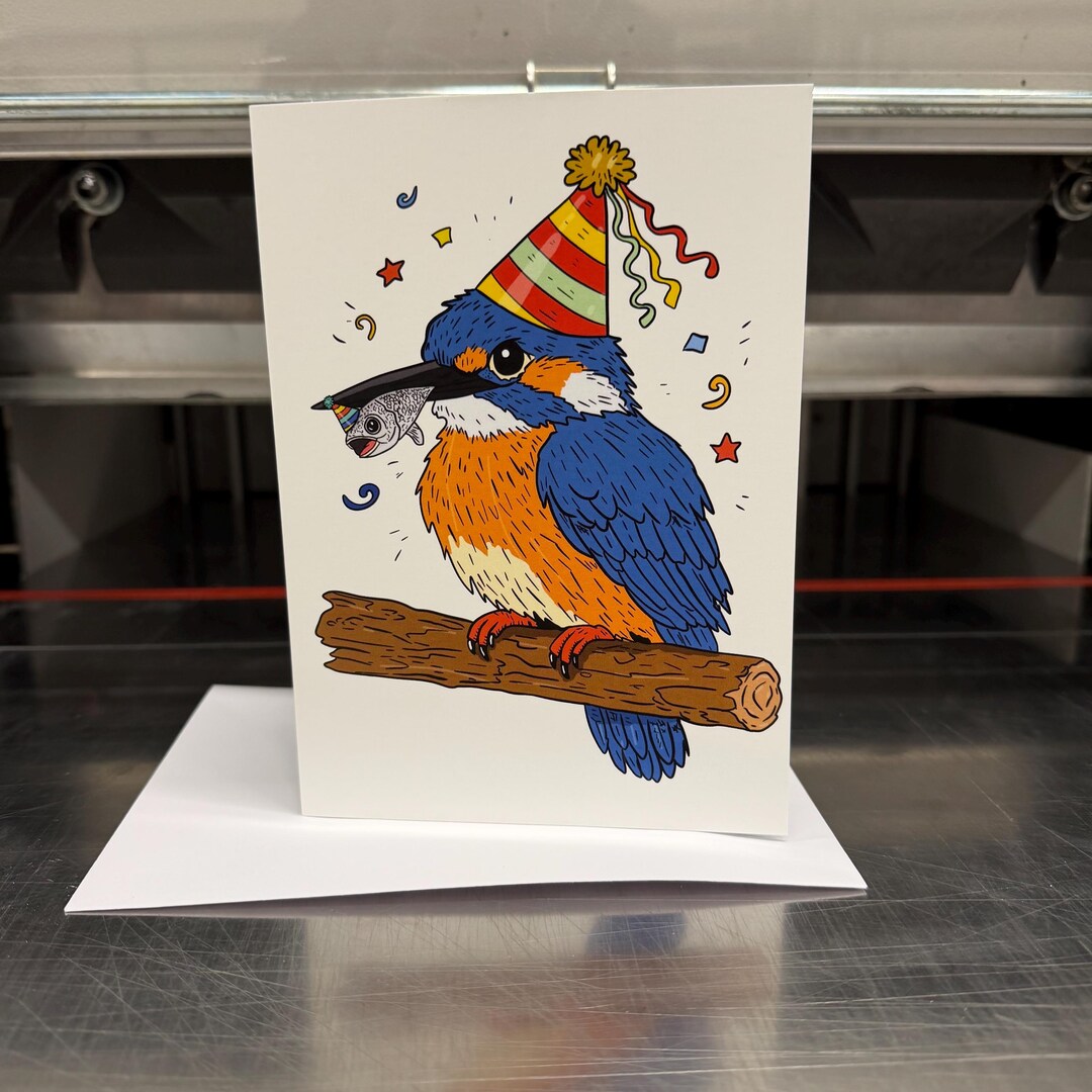 Birding Rack Card Kingfisher Birthday Card / Wildlife / Nature / Birds / Birding / Happy ...