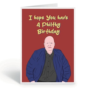Phil Mitchell / anniversaire / cadeaux / carte d&#39;anniversaire / eastenders / dessin animé / émission de télévision / carte de voeux