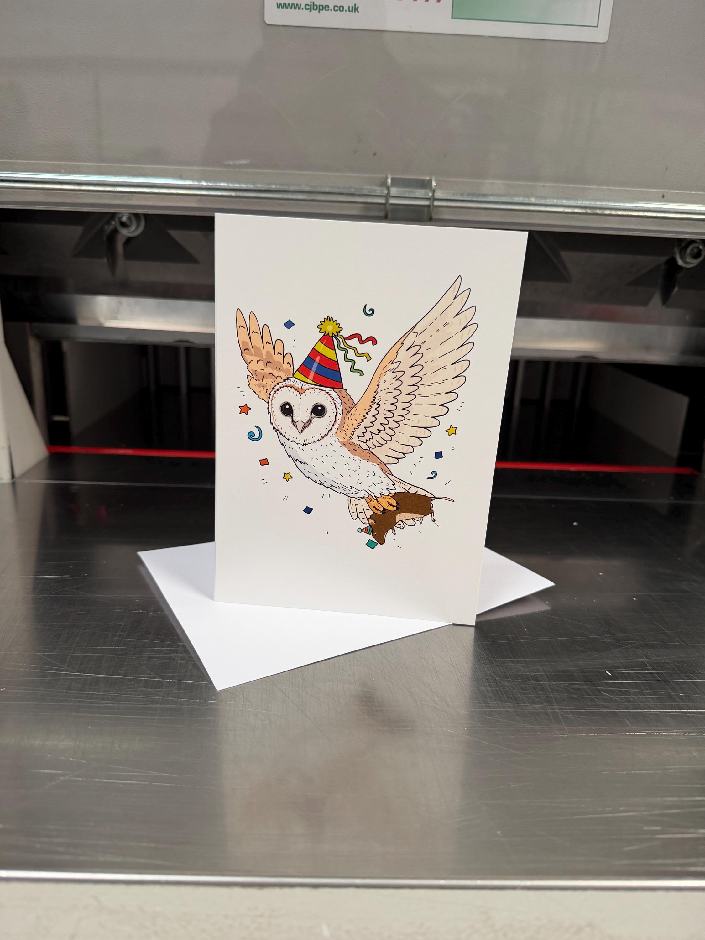 Birding Rack Card Owl Birthday Card / Wildlife / Nature / Birds / Birding / Happy ...