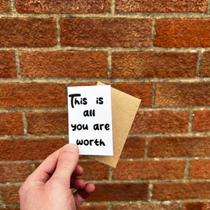 Miniature greetings card / small card / something small / birthday card / joke card / fathers day