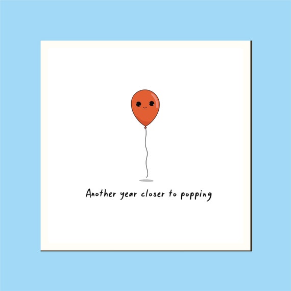 Balloon / Joke / Birthday Card / Birthday / Greetings Card / Etsy