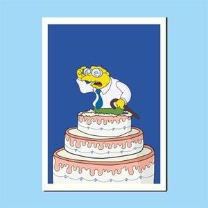 Hans moleman/ os simpsons / cartão de aniversário / simpsons / personagem / presente