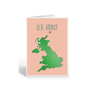 Tarjeta de cumpleaños / Tarjeta de felicitación / Tarjeta de broma / Reino Unido / Hun / Reino Unido / Tarjeta hecha a mano / Dibujo / Regalo