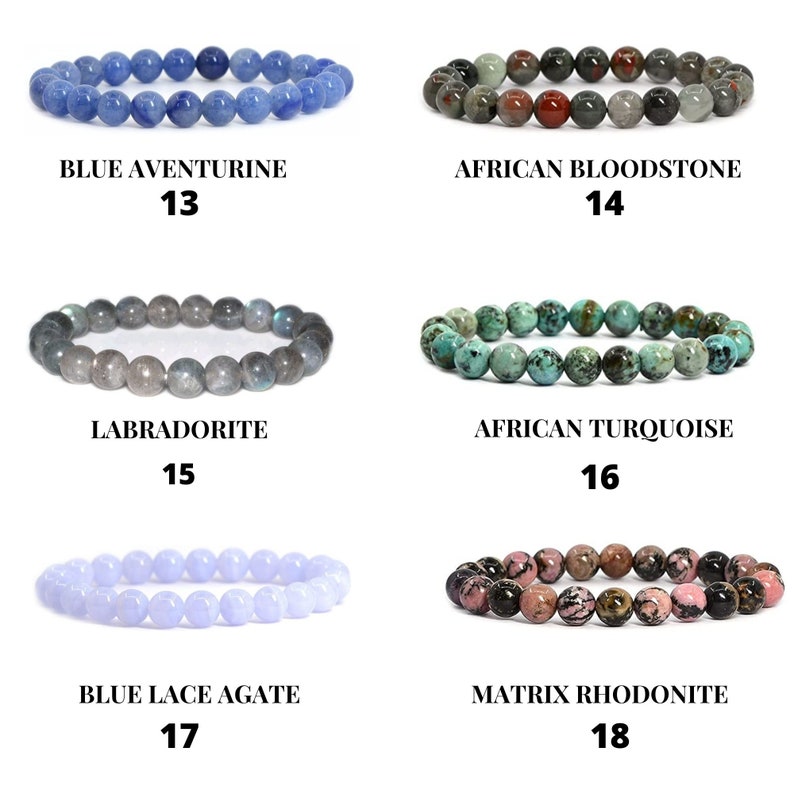 Natural Crystals Beads Bracelethandmade Men Women Stretchy Etsy