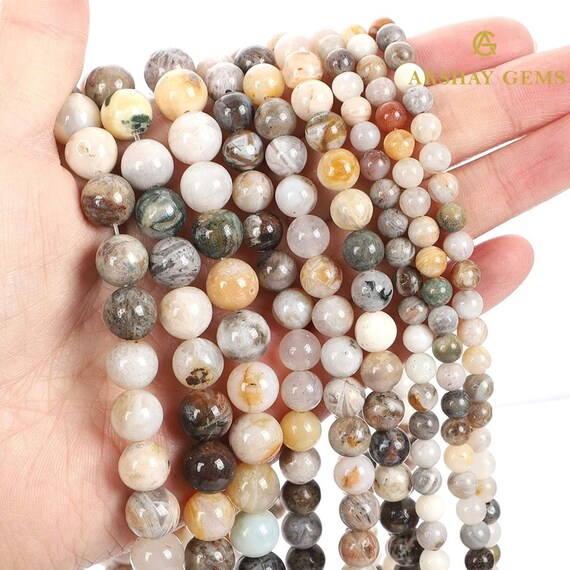 Natural Stone Round 4mm 6mm 8mm 10mm 12mm Loose Gemstone Beads For DIY  Bracelet