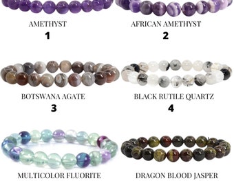 Natural Gemstone Beads Bracelet Handmade Men Women Stretchy - Etsy UK