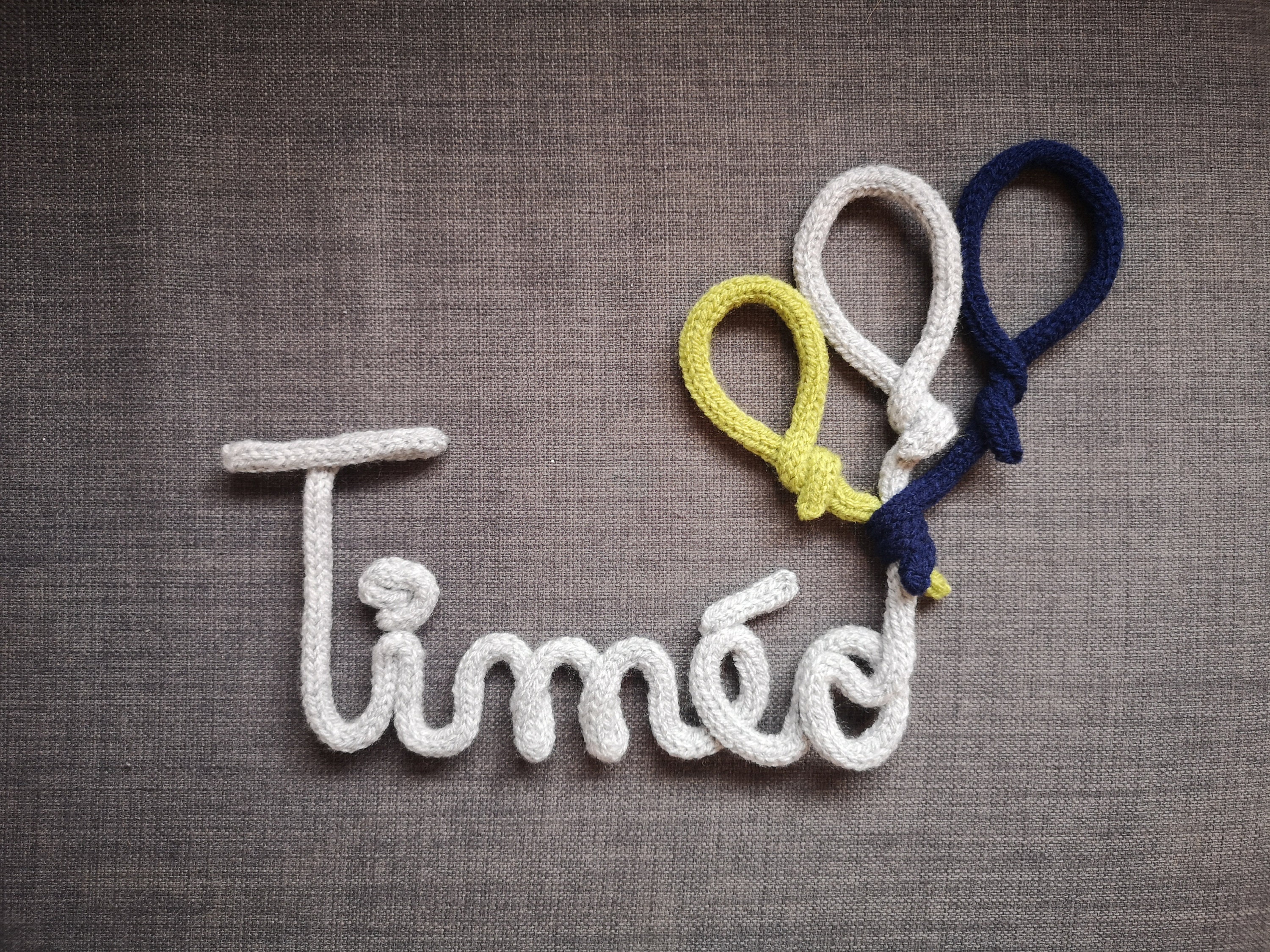 Prénom ou Mot en Tricotin/Fait à Main