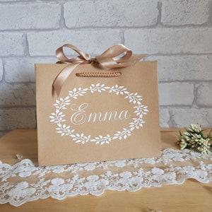 Fiver Friday~Personalised Gift Bag~Bridesmaid Gift Bag~Wedding Gift Bag~Gift Bag for Ladies~Present Bag for Women~Ribbon Tie Gift Bag