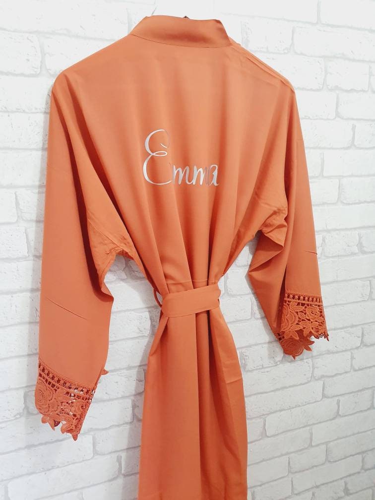 Cotton Wedding Robebride Robebridesmaid Dressing Gownflower Etsy UK