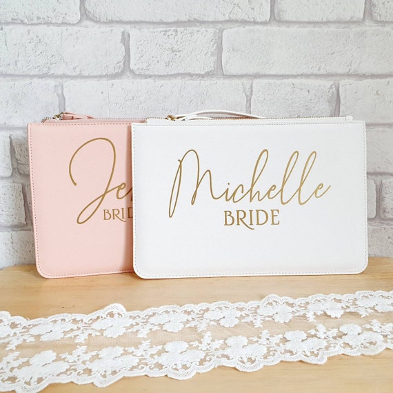 Personalized Bride Clutch Bag: Wedding Party Gift