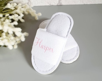 Personalized Girls Spa Slippers: Pamper Party Sleepover Gift
