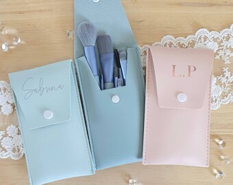 Personalized Makeup Brush Set with Holder, 8pc Cosmetic Gift