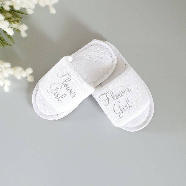 Flower Girl Slippers~Children's Spa Slippers~Personalised Kids Slippers~Bridesmaid Slippers~Bridesmaid Proposal~Flower Girl Gift~Under 10