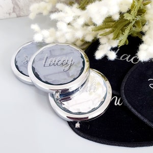 Personalised Compact Mirror~ Pocket Mirror~Monogram Compact~Bridesmaid Gift~Birthday Present for Her~Bridesmaid Proposal~Christmas Gift