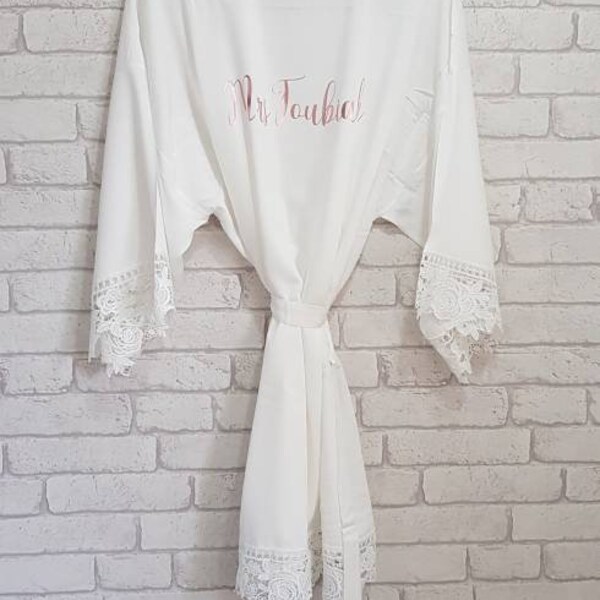 Personalised Cotton Bride Dressing Gown Etsy UK
