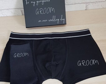 Groom Underwear Set~Gift Box for Groom~Wedding Day Gift for Groom~Bride to Groom Present~Groom Boxers~Groom Socks~Husband to Be Present