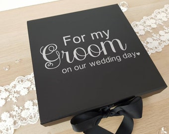 Groom Gift Box~For My Groom~Groom Gift~Wedding Gift Box~Present for Groom~Stag Party Gift Box~On Our Wedding Day~Wedding Day Gift Box