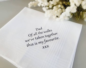 Personalised Handkerchief~Father of the Bride Hankie~Wedding Day Gift~Dad Gift~Groomsmen Gifts~Gifts Under 10