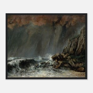 Framed Gustave Courbet &#39;Marine: The Waterspout&#39; Print | Dramatic Seascape Art | Timeless Ocean Wall Décor